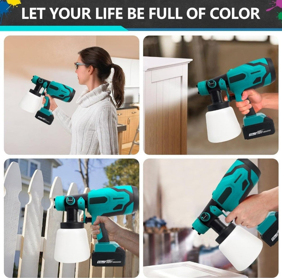 Rontaly Spray Paint Gun Portable Model HV500 + 18v Battery 