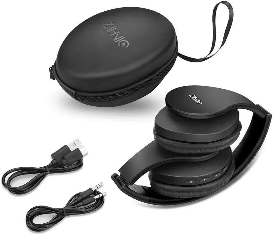 ZIHNIC Bluetooth Headphones Over-Ear, Foldable Wireless and Wired Stereo Headset