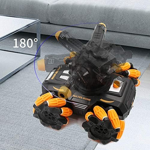 RC Stunt Tank Car 2.4G Remote Control 4WD Drift Vehicle with Water Bomb Shooter 