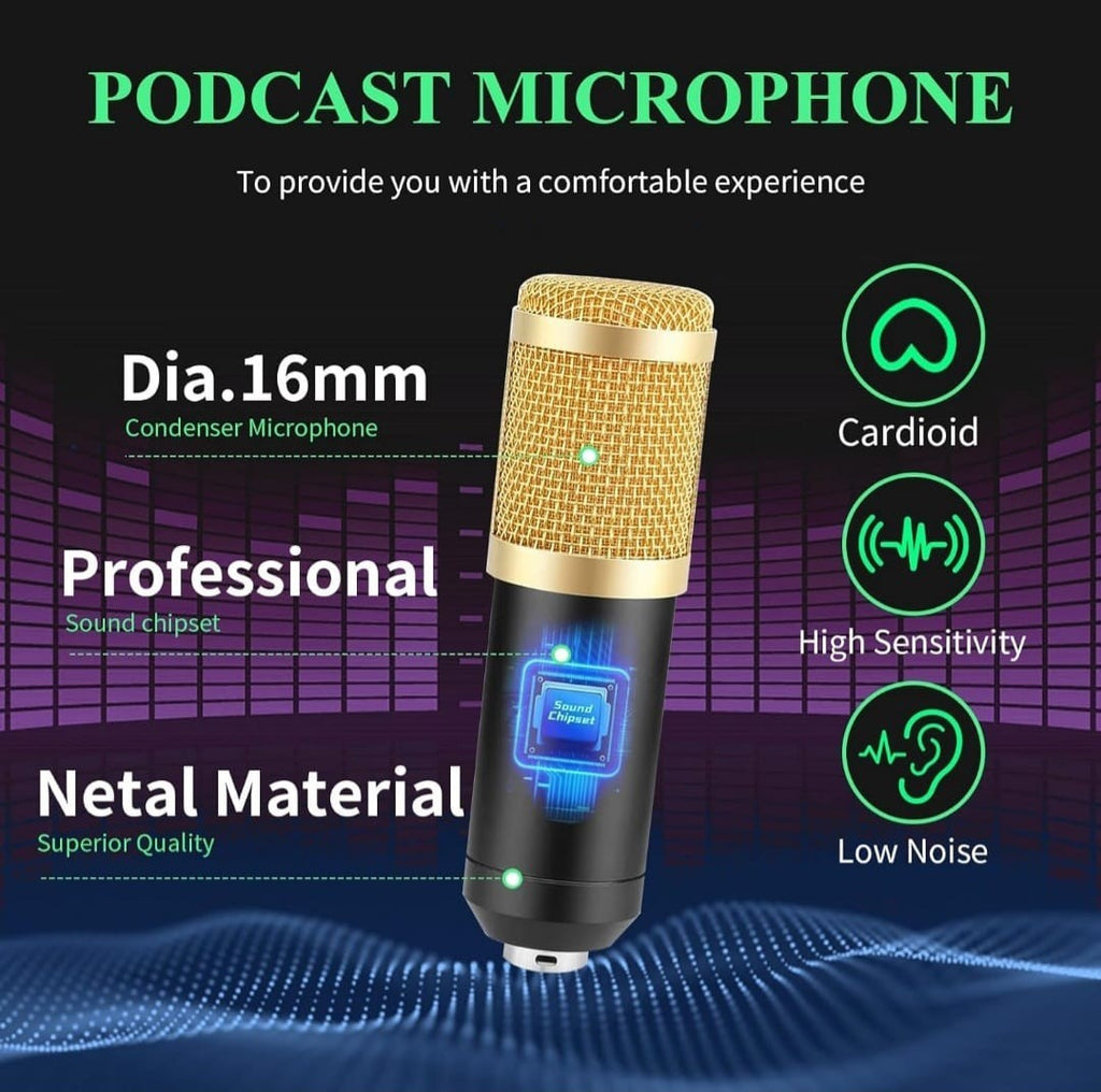 LEGENDARY VOCAL Professional Condenser Microphone for Studio Recording (Gold)