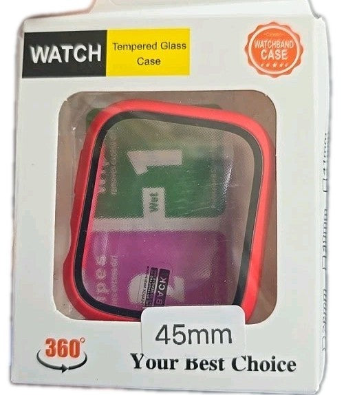 Apple Watch Case Protectio For Series 4/5/6/7/8/9/10 Screen Protector Cover Red