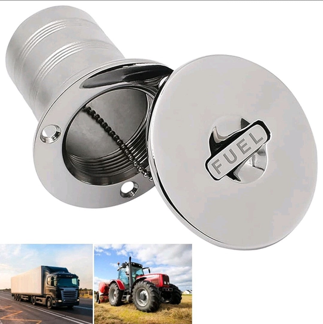 2" Boat Deck Fill Marine Filler with Keyless Lift Fuel Cap 316 Stainless Steel