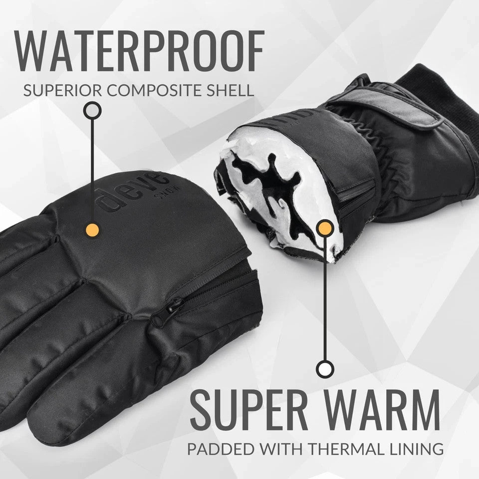 DEVEMBR Snowboarding SKI Warm Gloves Mittens Touch Screen Waterproof  S/M/L Size
