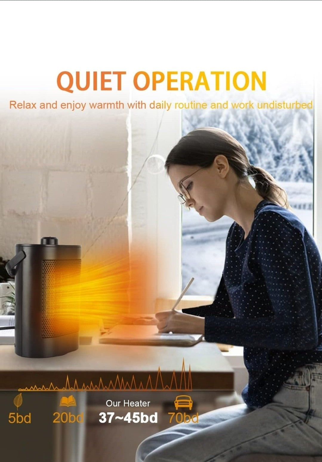 Electric Oscillating Portable Fan Heater with Overheating & Tip-Over Heater Home