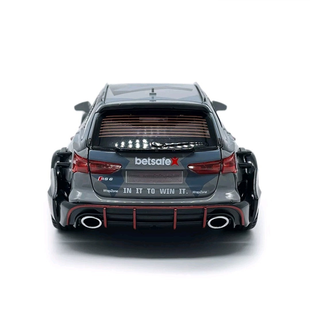 1:24 Audi RS6 Avant DTM Model Car Metal Diecast Toy Vehicle for Kids Boys Grey