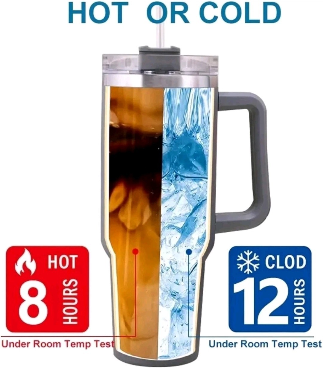 GMASH London Leak-Proof Travel Mug – 40oz Double Wall Tumbler with Handle & Stra