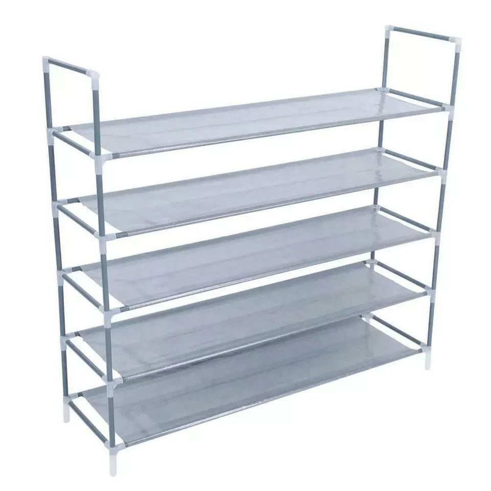 Halter 5 Tier Stackable Shoe Rack Storage Organizer | Holds 25 Pairs | Stainless