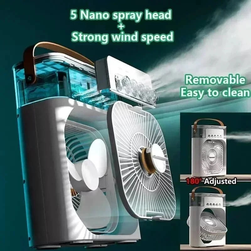 Portable Mini Air Cooler Mist Fan Humidifier – 3-in-1 Cooling Power for Any Room