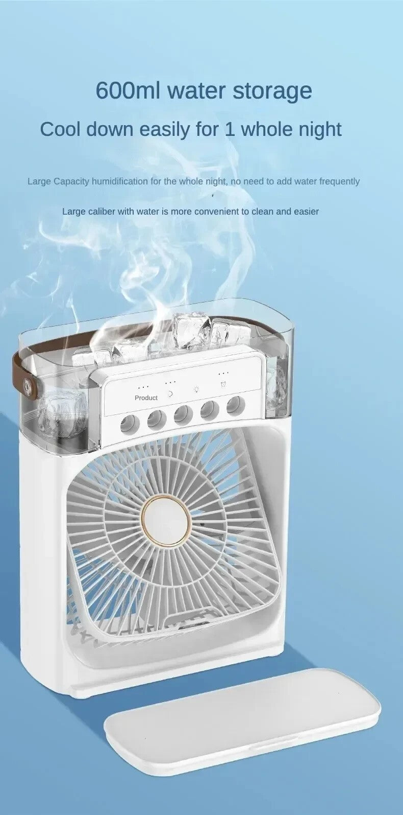 Portable Mini Air Cooler Mist Fan Humidifier – 3-in-1 Cooling Power for Any Room