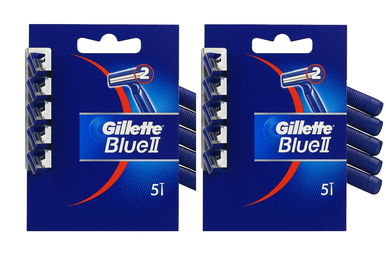10x Gillette Blue 2 Disposable Men's Razor (2 x Pack), 5 Count Each Pack. New