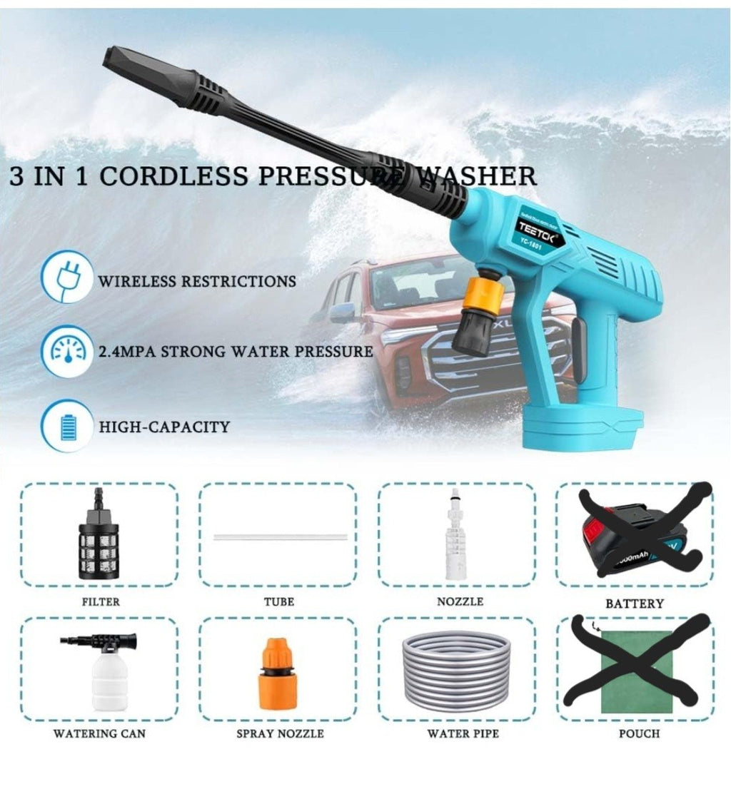 RONTALY (YC-1801) 3 In 1 Nozzle Cordless Pressure Washer + Accessory NO BATTERY 