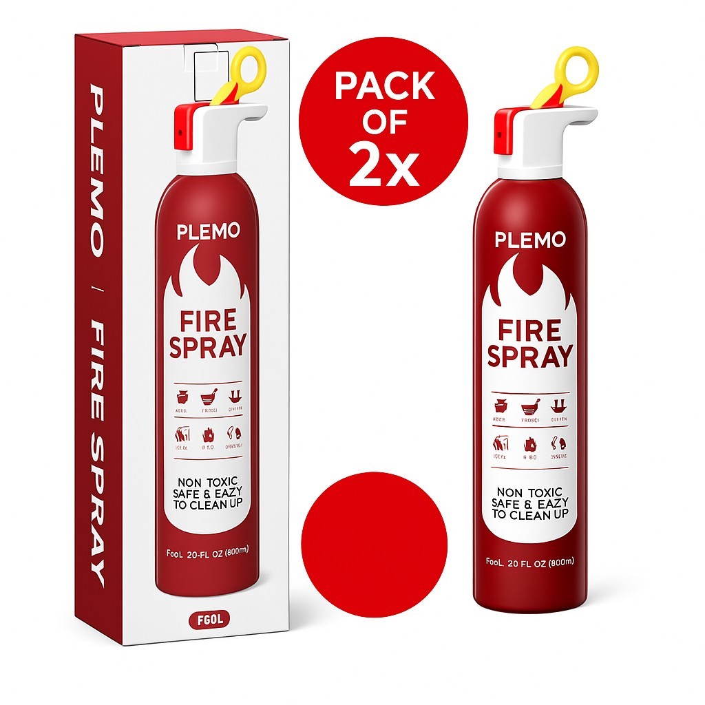 Pack Of 2 PLEMO Car Fire Stop Extinguisher Spray for Car, Home, Kitchen, Caravan