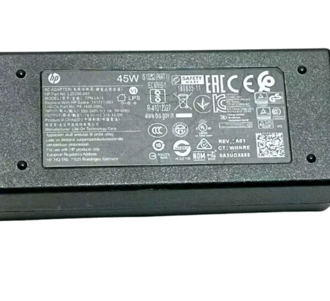 100% GENUINE HP LAPTOP CHARGER BLUE TIP 19.5V - 2.31A, 45W WITH POWER LEAD 