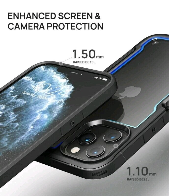 Apple IPhone 12 Mini 4.4" Heavy Duty Shockproof Matte Black Slim Back Case Cover