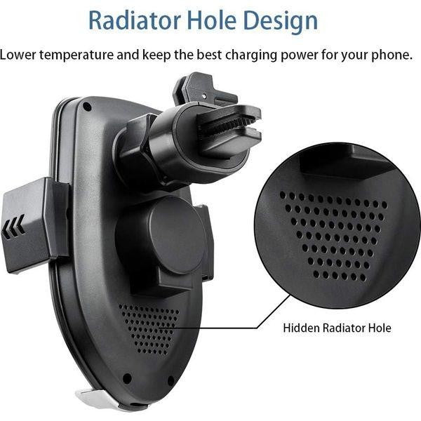 Wireless Car Charger Mount 10W  Automatic Clamping Phone Holder  2-in-1