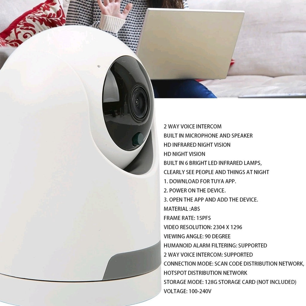 Security Camera 360 Degree View Indoor Wifi Camera HD Motion Detection Camera 