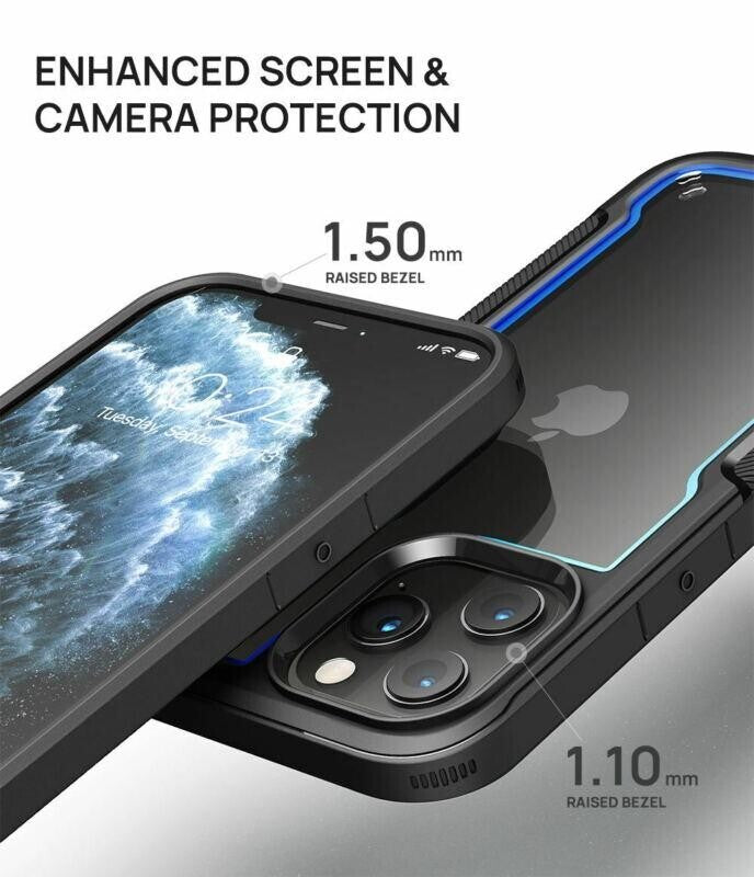 Apple IPhone 12 Mini 4.4" Heavy Duty Shockproof Matte Black Slim Back Case Cover