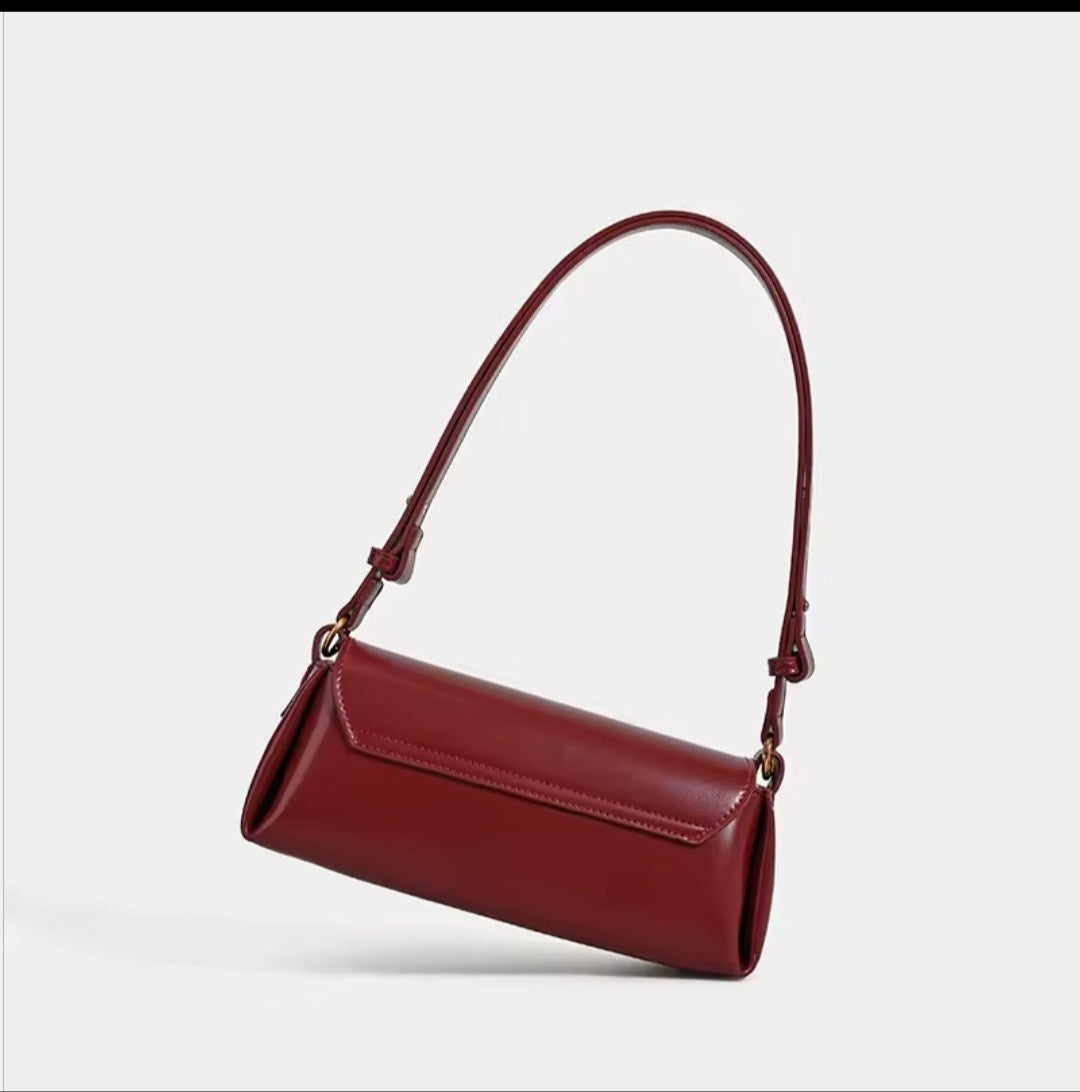Womens Bag Genuine Leather Vintage Baguette Underarm Bag Crossbody Shoulder Bag