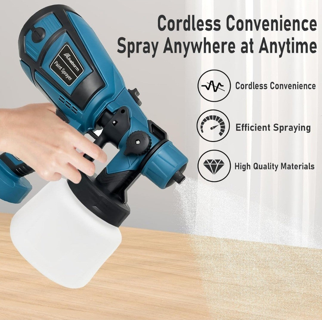 Cordless Paint Sprayer 1000ML  Spray Gun + 2 x 18V Li-ion Battery & Accessories