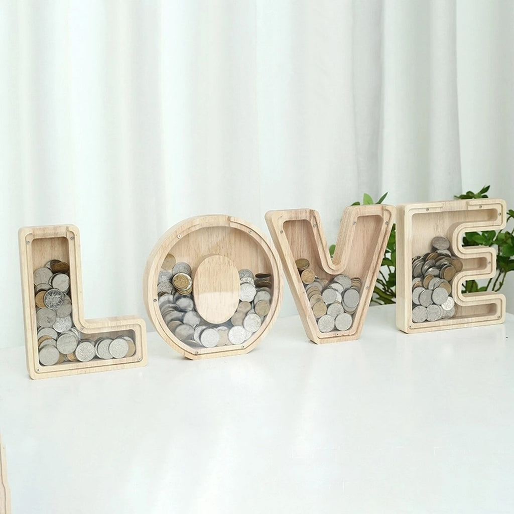 Wooden Letter Money Box A-Z - Standing Letters & Symbols Coin Saving Boxes