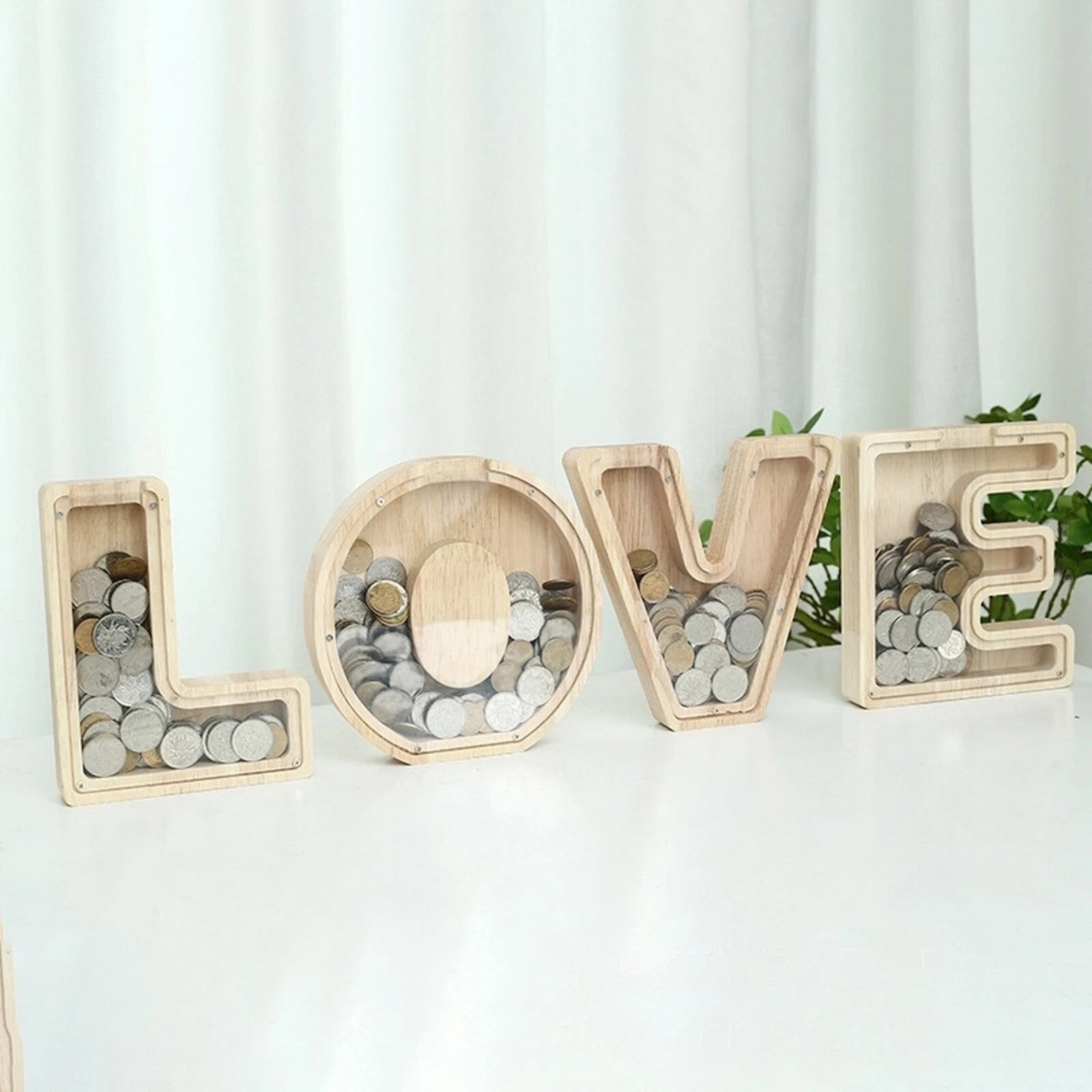 Wooden Letter Money Box A-Z - Standing Letters & Symbols Coin Saving Boxes