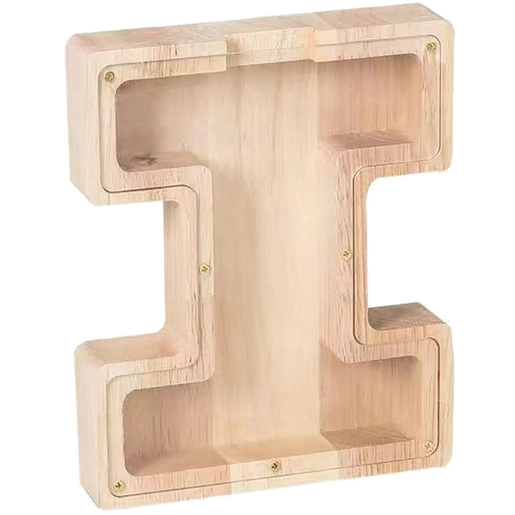 Wooden Letter Money Box A-Z - Standing Letters & Symbols Coin Saving Boxes