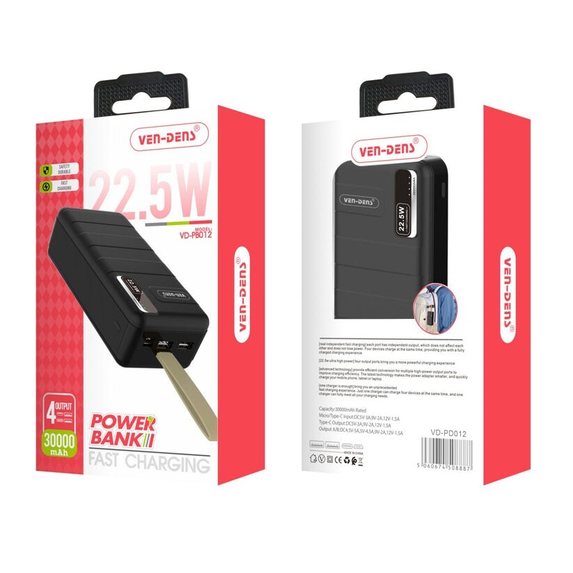 Super Fast Power Bank 30000mAh 4 Output, Micro / Type-C Input, Type-c Output..