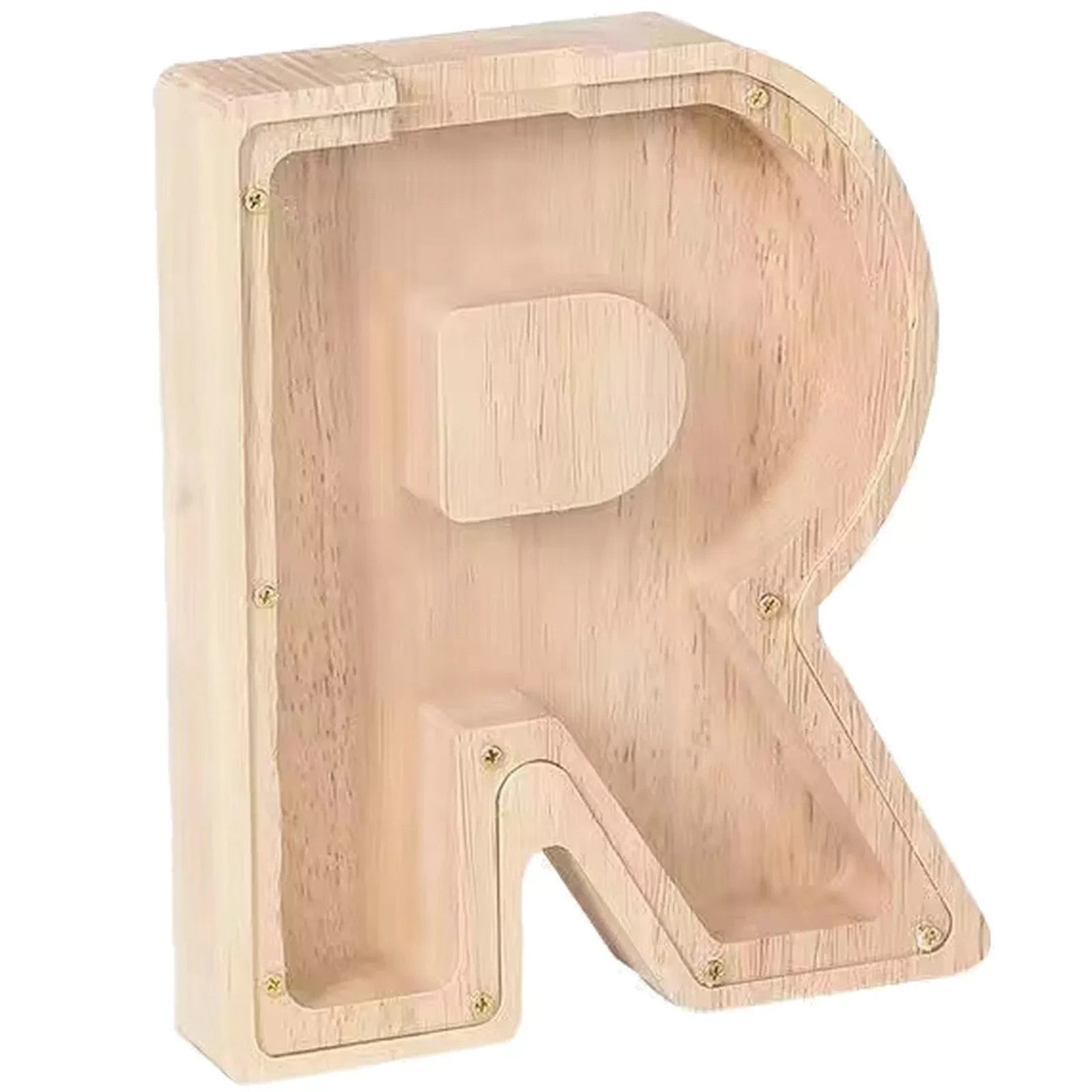 Wooden Letter Money Box A-Z - Standing Letters & Symbols Coin Saving Boxes