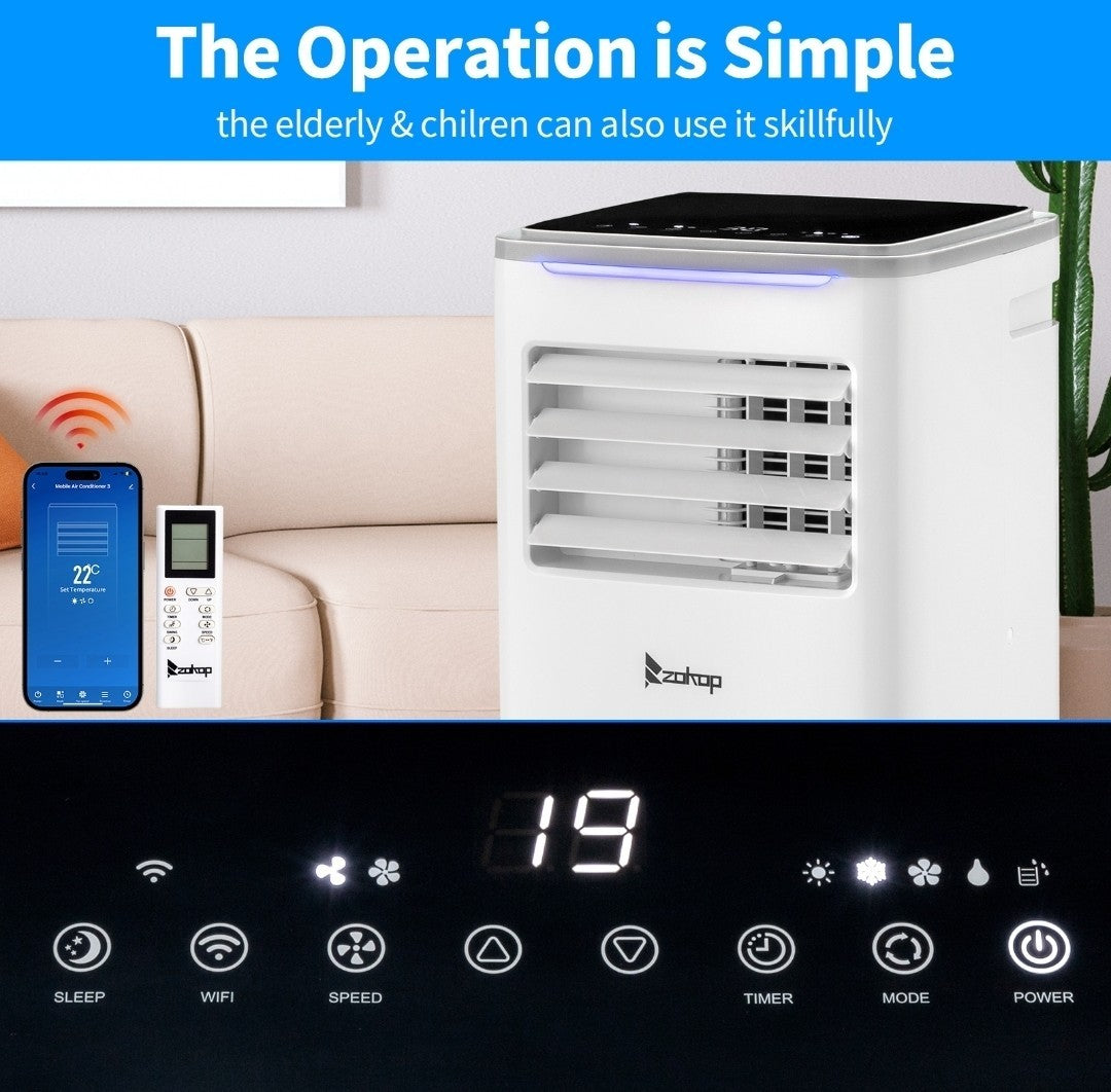 3 In 1 Portable Air Conditioner 8000BTU Mobile AC Unit, Fan,Dehumidifier
