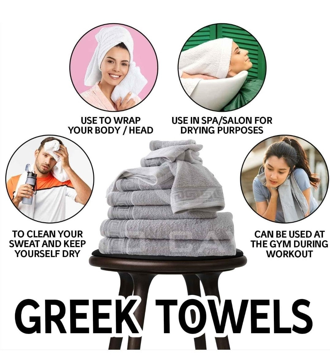 2 Pack Jumbo Bath Towel Sheets 80x170 cm 100% Premium Egyptian Cotton In Grey 