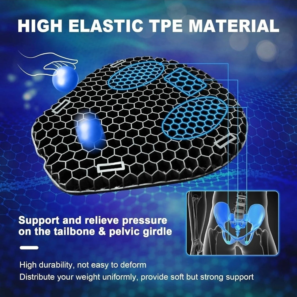 Motorcycle Seat Cushion Pillow With Gel Insert – Anti-Slip Shock Absorbing Pad
