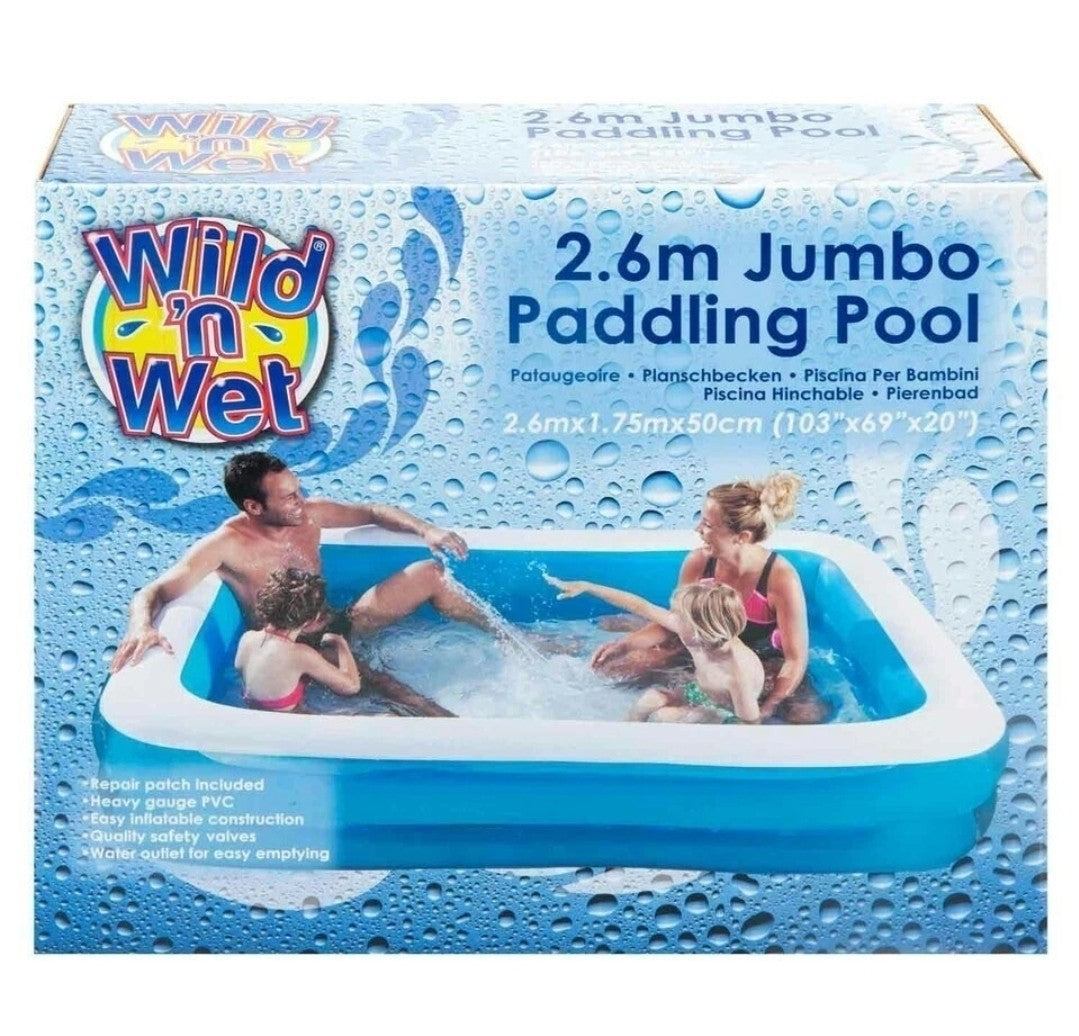 Jumbo Inflatable Family Pool – Extra Large Rectangular Paddling BRAND NEW