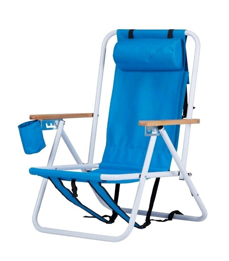 Folding Audlt Portable Backpack Chairs & Cup Holder for Camping/Garden/Beach x2