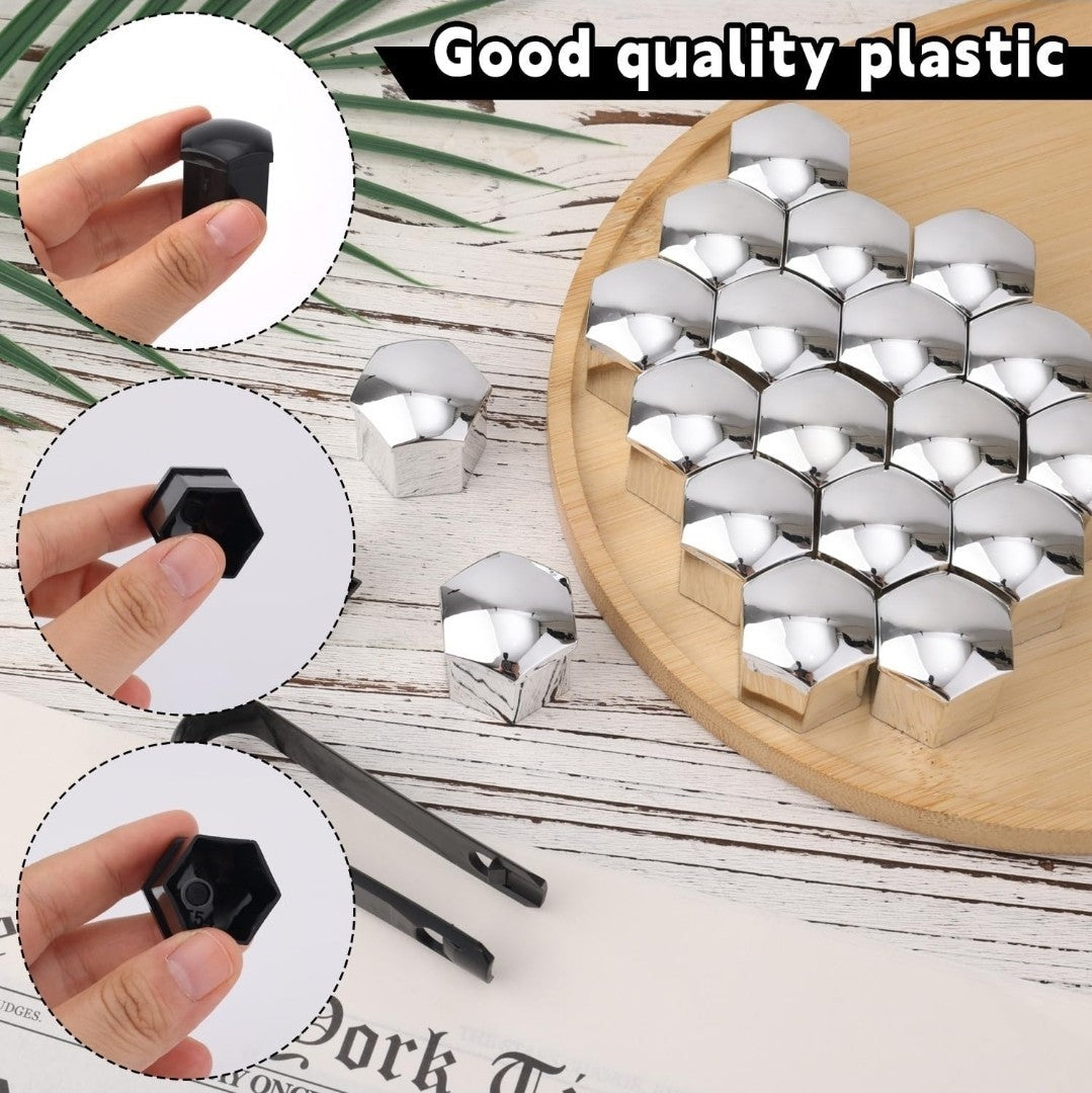 20pcs 21mm Hexagonal Nut Covers,Car Wheel Lug Nut Covers with Removal Tool Wheel