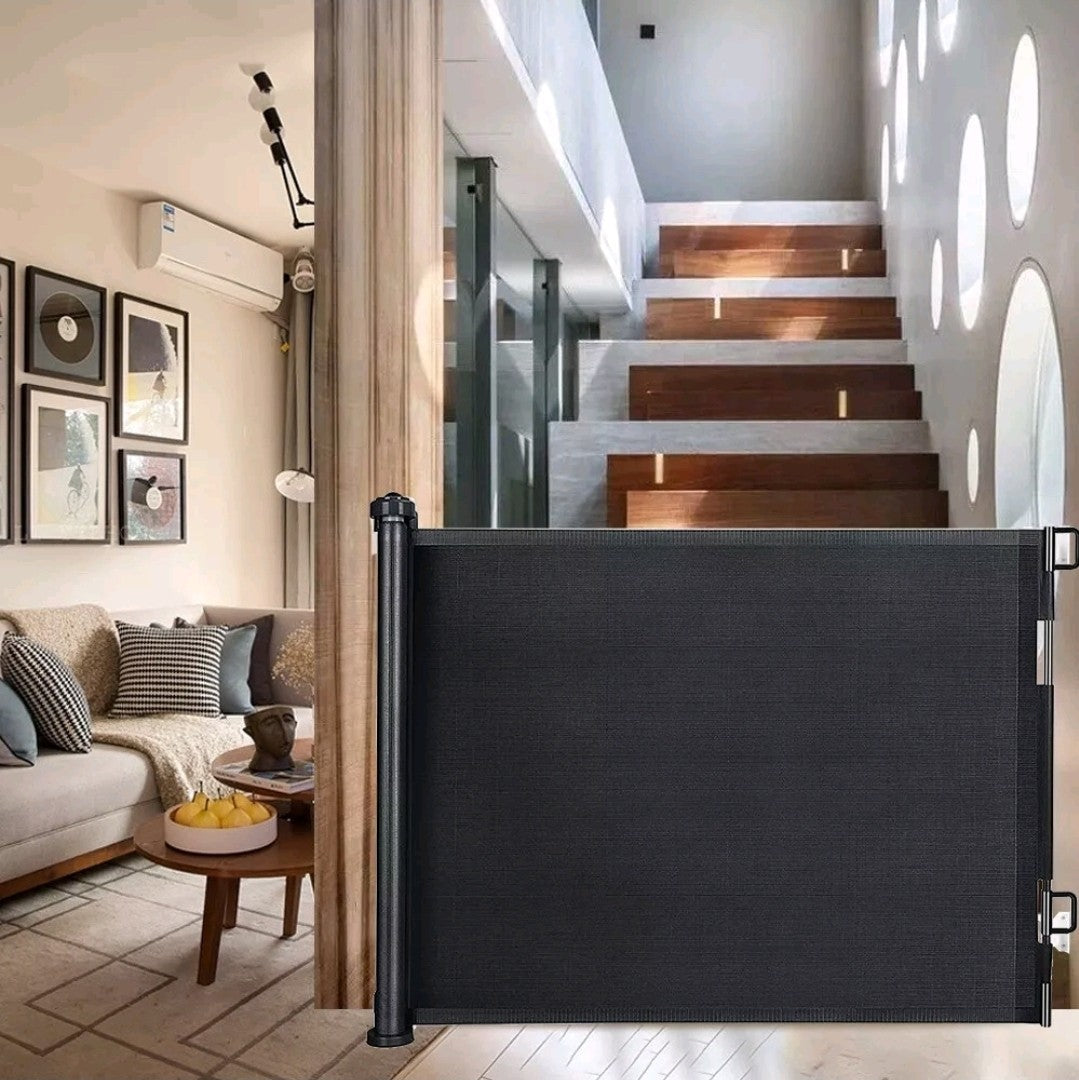 Retractable Pet Dog Gate Safety Guard Folding Baby Toddler Stair Isolation 180cm