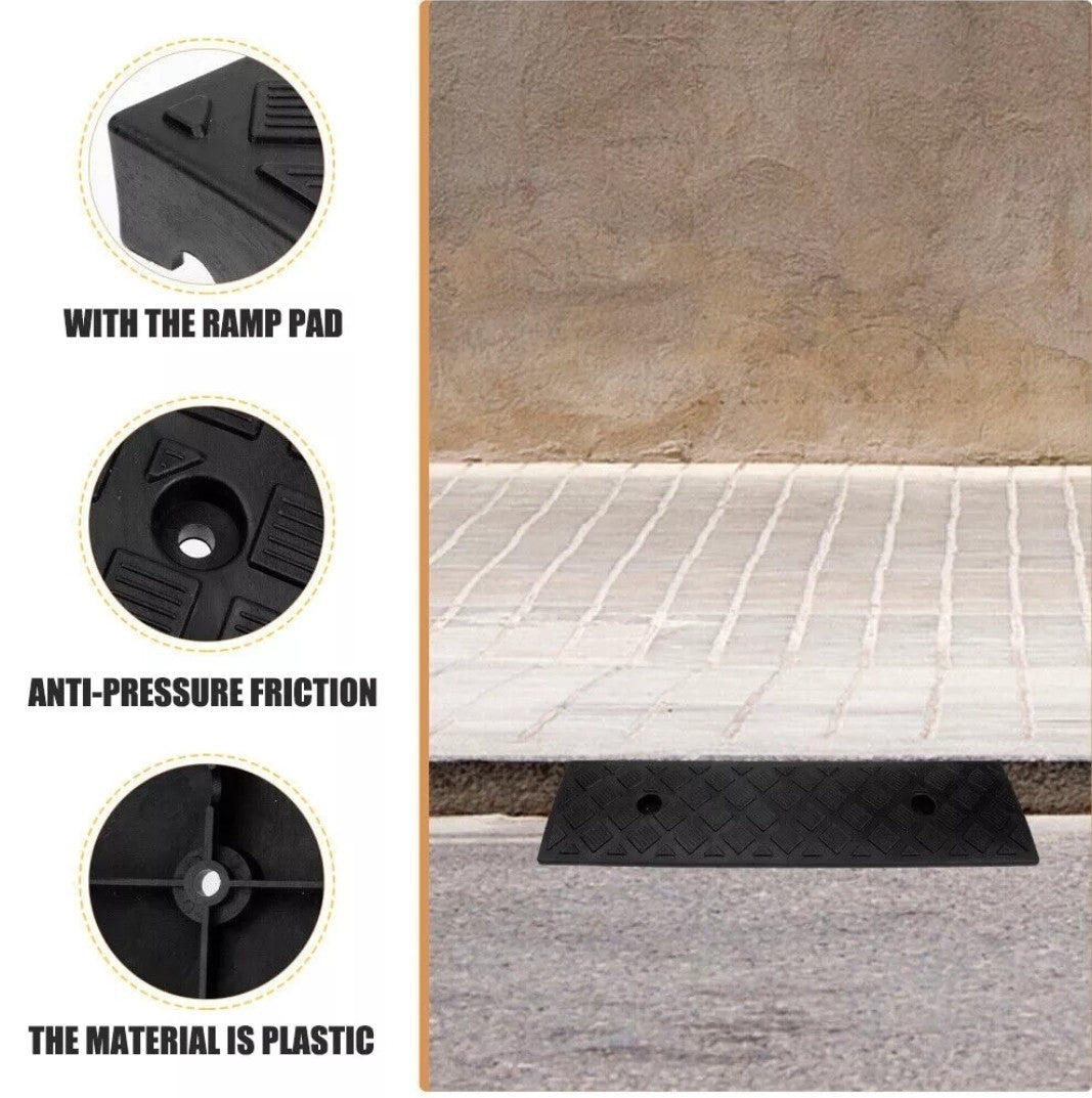 2× Heavy Duty Curb Ramps Threshold Loading Dock Driveway Ramp, Non-Slip Car-Bike