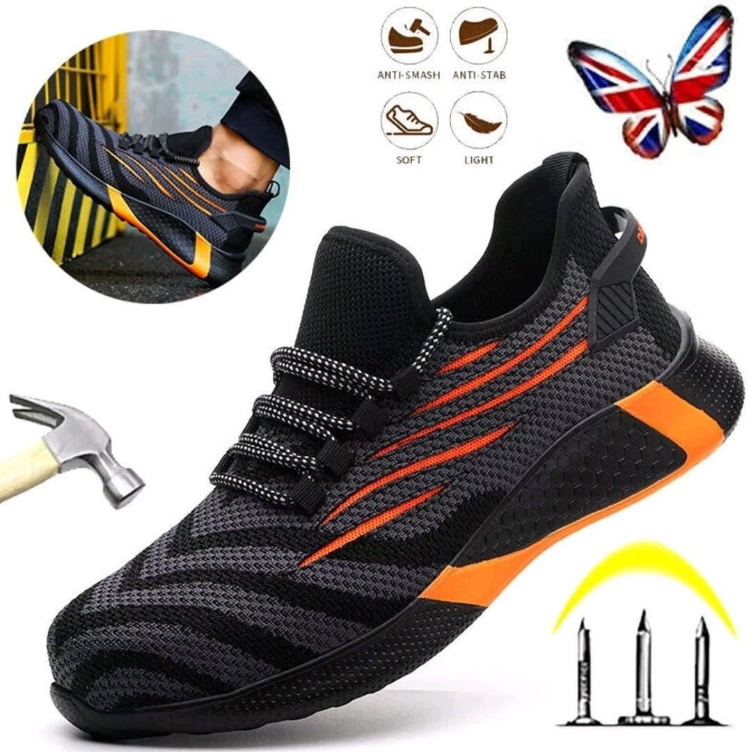 Men’s Steel Toe Safety Shoe Indestructible Work Boots Lightweight Sneaker UK 7.5