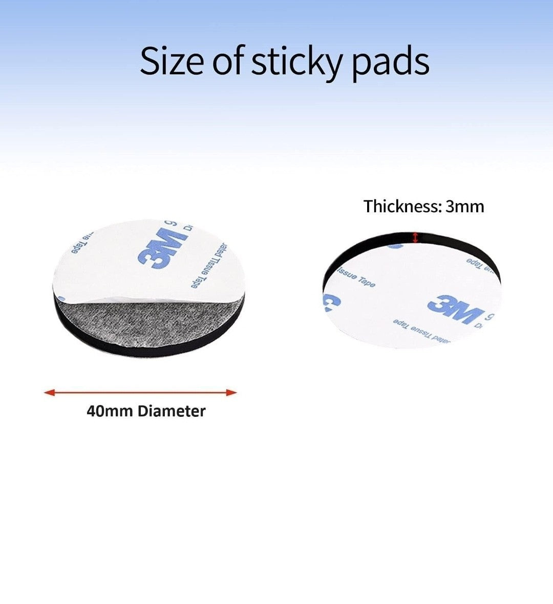 3M Double-Sided VHB Foam Sticky Pads Round, Strong Adhesive Mounting, Pack of X8