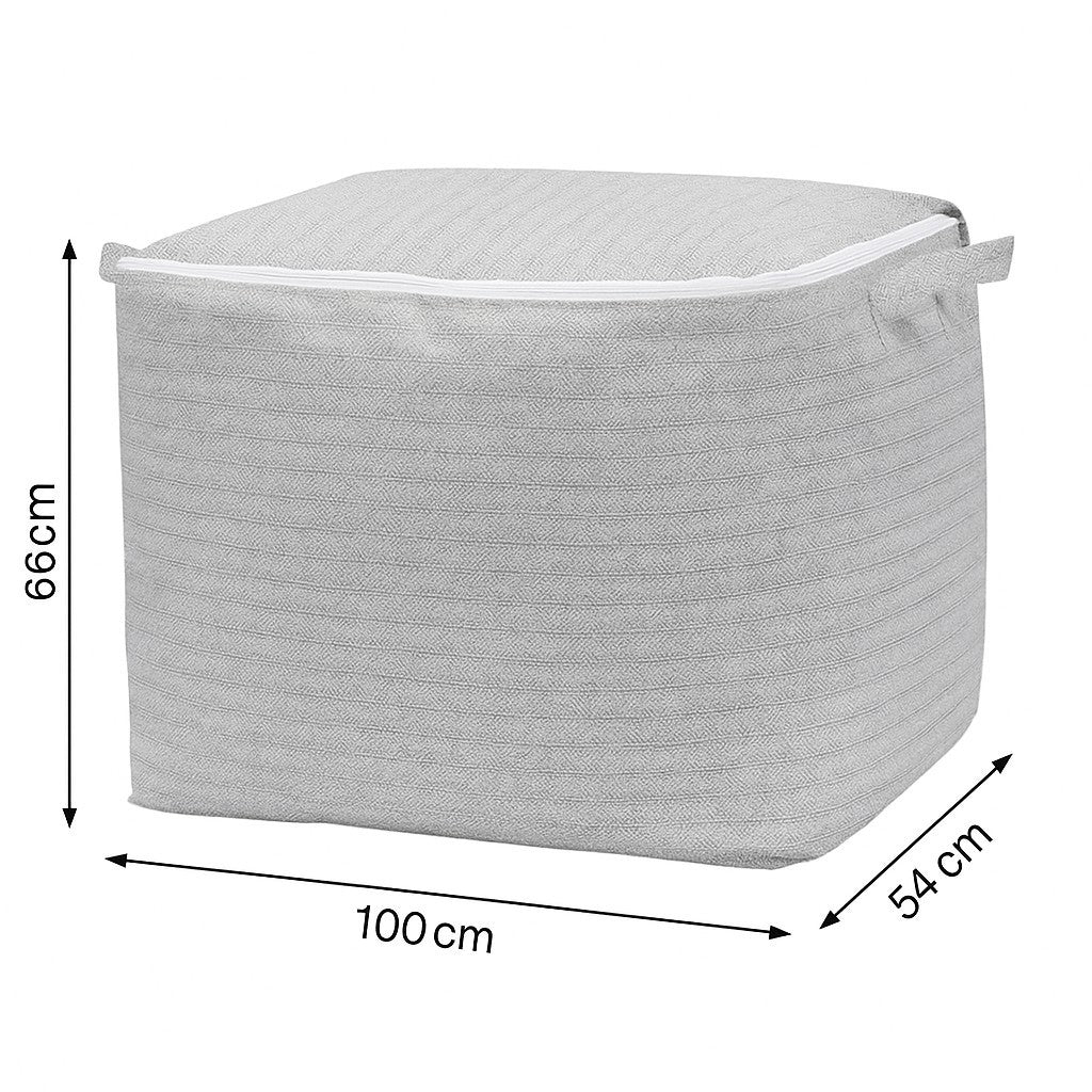 2 x Clothes Storage Bags With Zips Bedroom Large Collapsible Storage Bag 220L