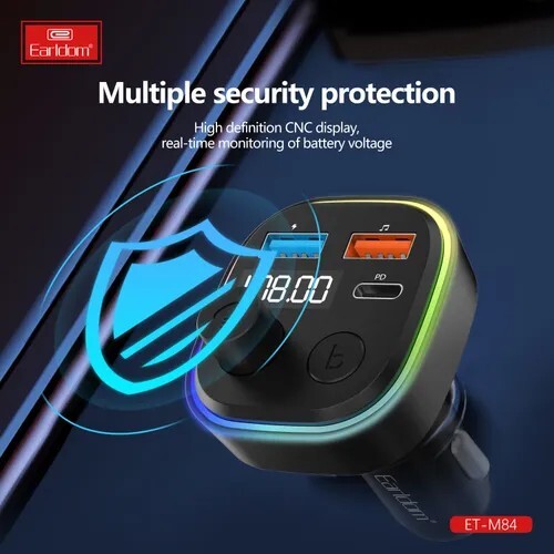 Bluetooth 5.0 Wireless FM Transmitter Radio MP3 Player USB-C Car Charger Adapter