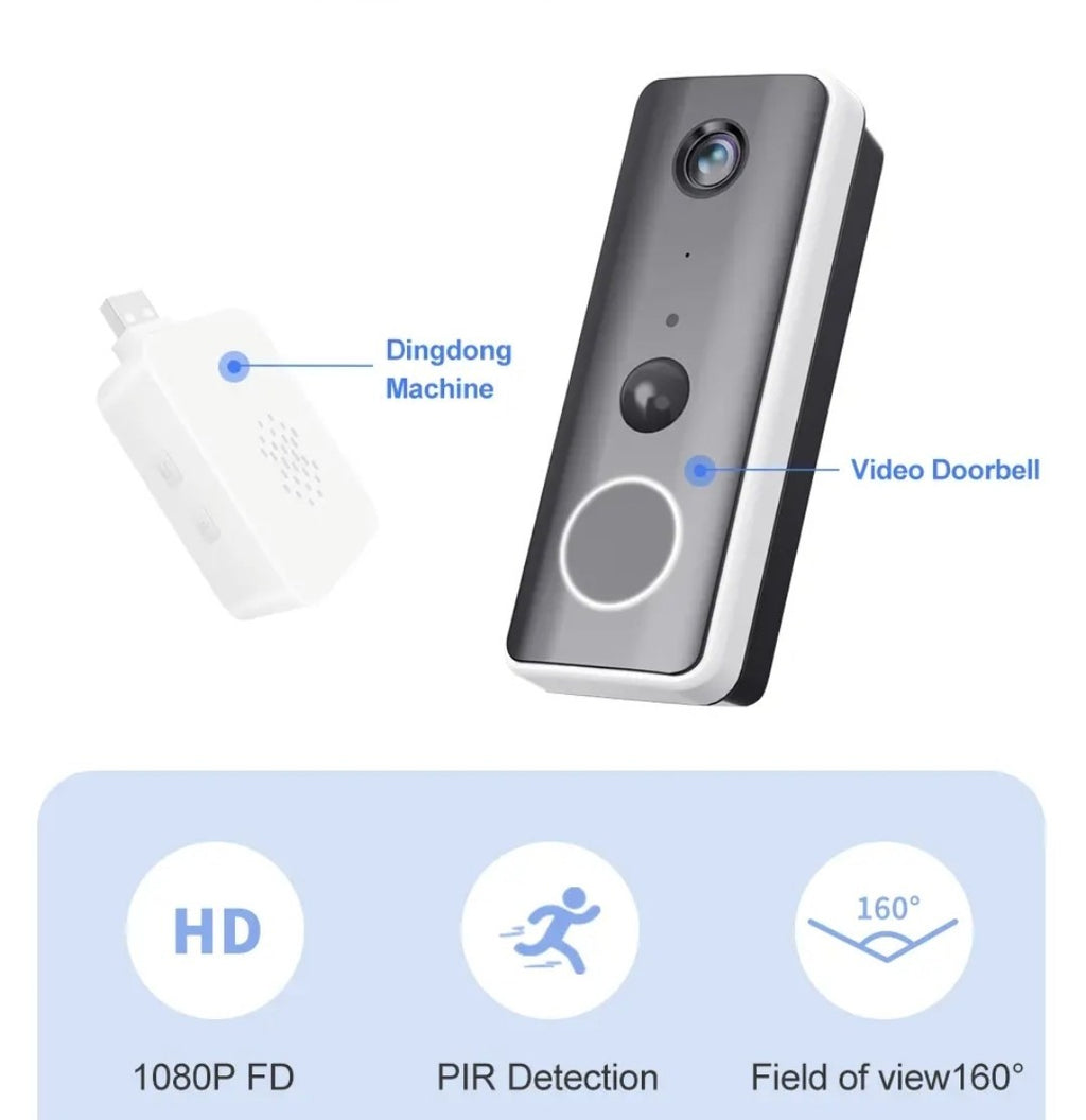 1080P WIFI Smart Video Doorbell Wireless Doorbell Video Intercom,Usb Indoor Chim