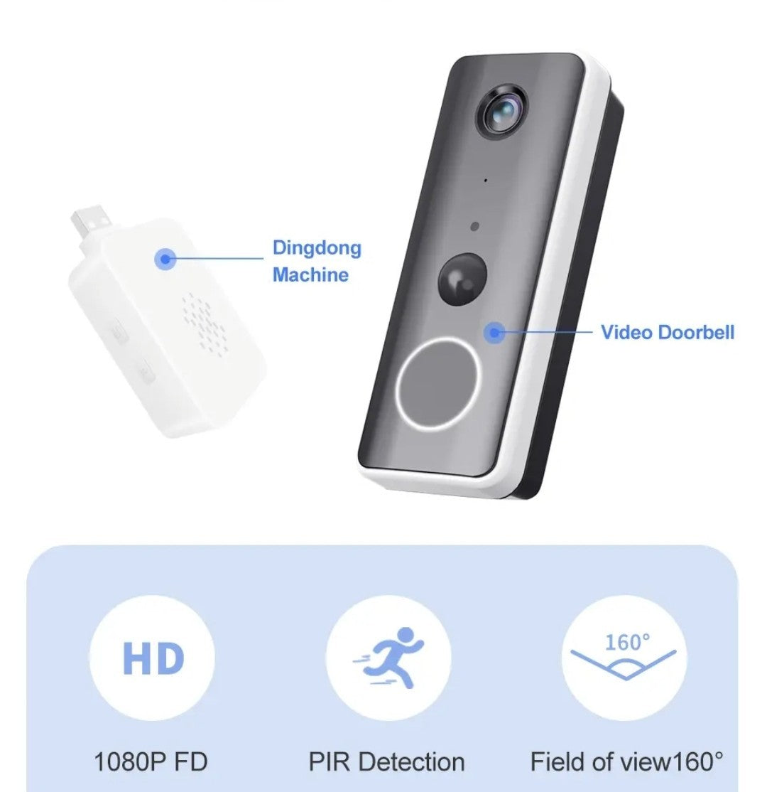 1080P WIFI Smart Video Doorbell Wireless Doorbell Video Intercom,Usb Indoor Chim