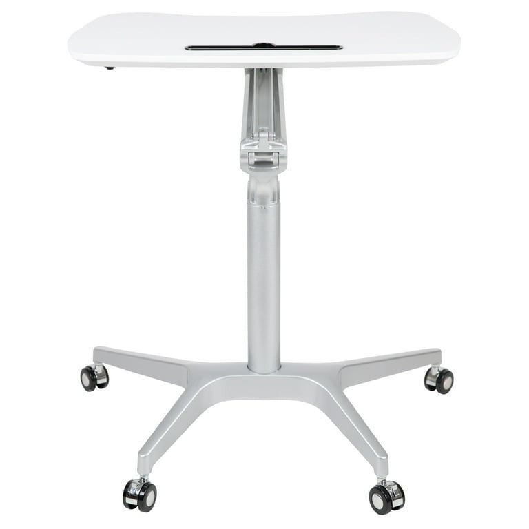 Sit-Stand Adjustable Computer Desk 28" White | Ergonomic Workstation Table
