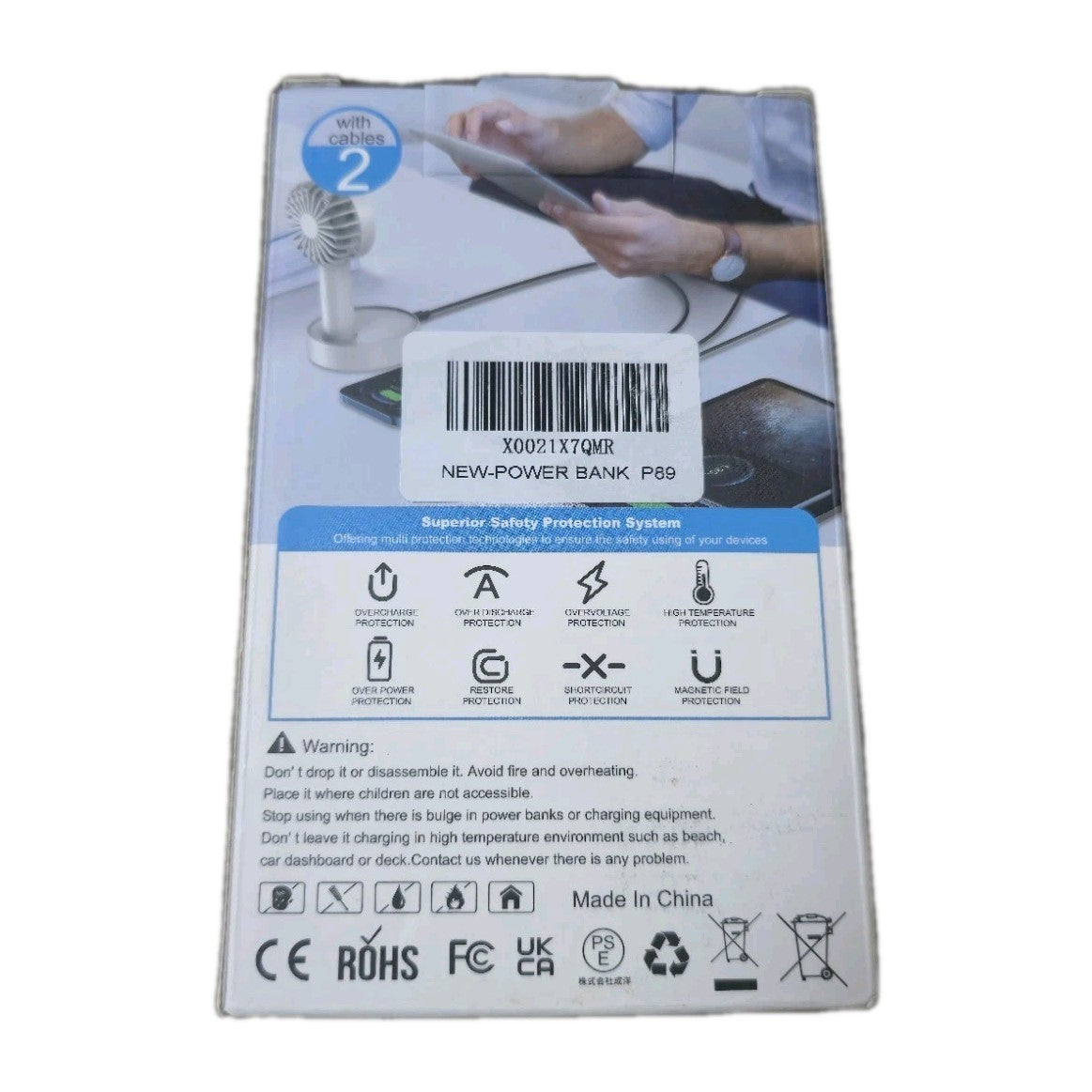 Super Fast Power Bank 25500mAh With Built-in Type-C And iPhone Cable + 3 Outputs