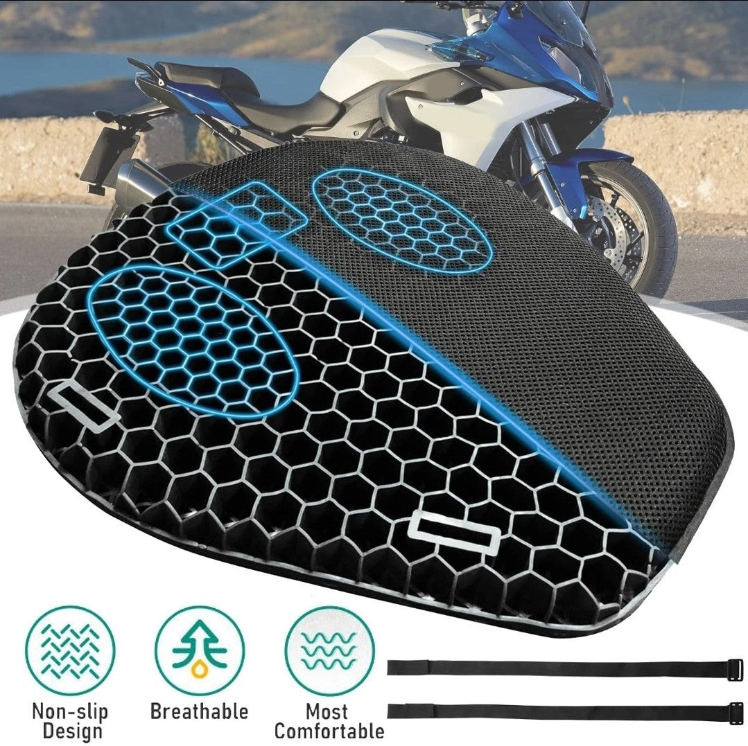 Motorcycle Seat Cushion Pillow With Gel Insert – Anti-Slip Shock Absorbing Pad