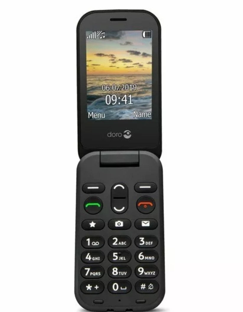 Brand New Seald Doro 6040 Flip Big Button Mobile Phone - Black Unlocked-UK stock