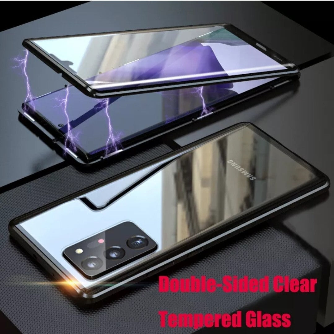 360° Magnetic Metal Frame Case Teal Grey Double Sided For Samsung Galaxy Note 20