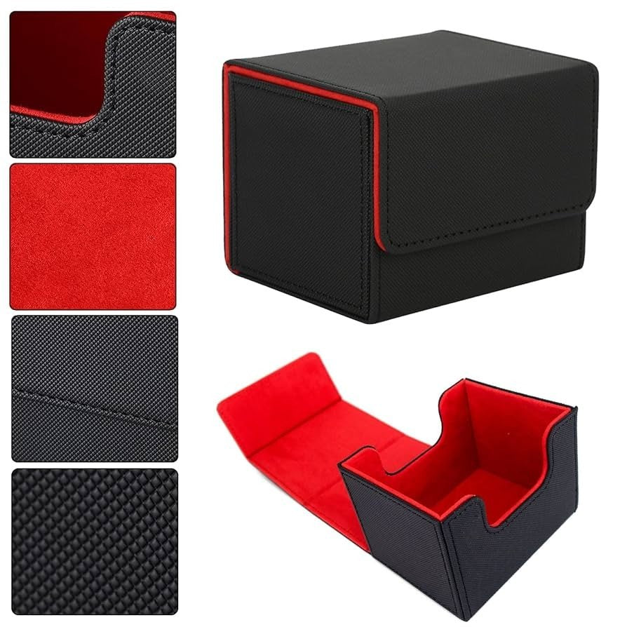Premium Deck Boxes Card Holder - Strong Magnetic Clips - Single Black 