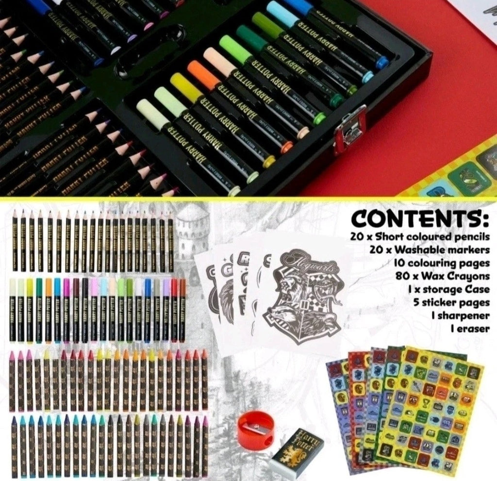 Harry Potter Art Case Large 130-Piece Colouring Crayons Set for Kids Present 