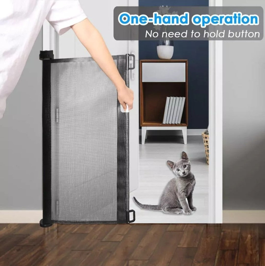 Retractable Pet Dog Gate Safety Guard Folding Baby Toddler Stair Isolation 180cm